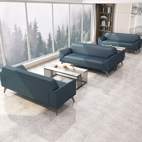 Ensemble de canapés modulaires exécutifs modernes, trois places, revêtement en cuir PU, style minimaliste, pour la maison, l'école, le bureau, le salon, l'hôtel