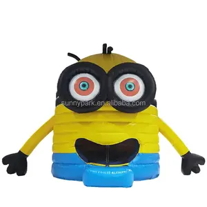 Thương mại dễ thương Minion Big Bounce House Inflatable trẻ em bị trả lại lâu đài để bán