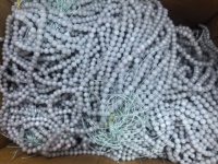 Perles Rondes Polies Naturelles en Gros, Matées et Facettées, en Cristal d'Aigue-marine, pour la Fabrication de Bijoux, Bracelet Chakra Moo BJ198