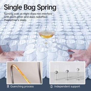 <span class=keywords><strong>Materassi</strong></span> Ibridi in Memory Foam King, Queen e Singoli con Molle Insacchettate Individuali per Isolamento del Movimento e Sonno Silenzioso - Product Image 6