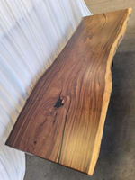 Plateau de table à manger en bois de forme irrégulière, bord naturel, en bois massif, vente en gros d'usine, pour comptoir