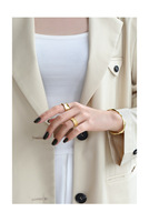 VIANRLA 925 Sterling Silber Breit gehämmert Silber Strukturierter Ring Minimalisti scher Schmuck für Frauen