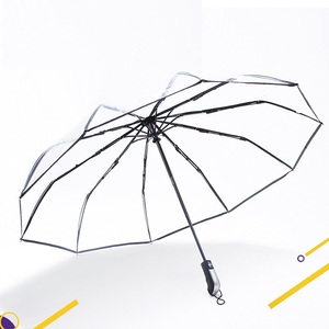 <span class=keywords><strong>Parapluie</strong></span> <span class=keywords><strong>transparent</strong></span> pliable automatique à trois sections, personnalisable avec logo publicitaire, fournisseur d'usine - Product Image 2