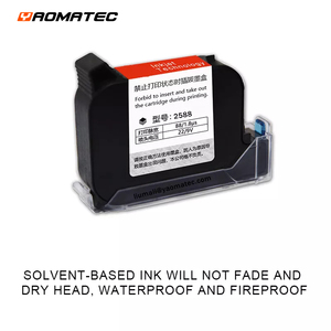 YAOMATEC 12.7mm <span class=keywords><strong>6900K</strong></span> 2588 JS12 Cartouche d'encre noire à séchage rapide à solvant pour imprimante à jet d'encre portative sur sac en plastique bois - Product Image 2