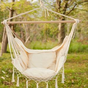 Modern Tassel Hanging Chair Outdoor Canvas <b>Swing</b> for Gym & Park Use - Product Image 1
