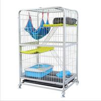 Cage à chat parc chenil Cages à chat intérieure grande caisse avec 3 plates-formes 3 portes avant 2 échelles de rampe