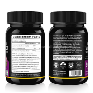 Ausreson Healthcare Suplementos OEM/ODM Cápsulas de extracto de cardo mariano para desintoxicación del hígado de adultos No para adolescentes Mujeres embarazadas - Product Image 2