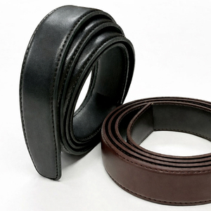 Sangle de ceinture en cuir de vachette d'origine coréenne, fabriquée en Corée, AT-30-120-Flat, noir/marron, 30 mm x 120 cm, sans trou pour boucle à goupille et boucle automatique. - Product Image 2