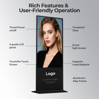 Kiosque numérique 43 pouces, totem vertical, écran tactile LCD interactif sur pied pour la publicité