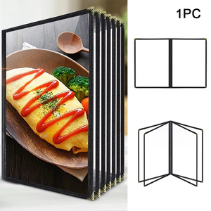 Prix usine PVC Transparent A4 Argent Coin Recette Livre à La <span class=keywords><strong>Carte</strong></span> Boissons Liste Menu Dossier pour Restaurant Café - Product Image 3