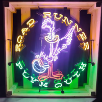 Enseigne lumineuse en verre néon personnalisable, à intensité variable, multicolore, étanche IP65, pour les magasins, les bars, les soirées de jeux, les entreprises de construction