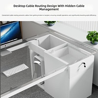 Ensemble de chaises de bureau minimalistes pour employés - Bureau d'ordinateur individuel/double avec tiroirs de rangement, aucun assemblage requis