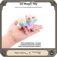Figurine de chien à trois têtes en PLA imprimée en 3D, modèle animal réaliste, articulation flexible, objet de collection tendance, Année du Chien