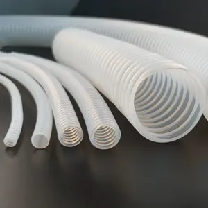 Selang plastik bergelombang ptfe tekanan tinggi tabung spiral putih ptfe cairan minyak bahan bakar te flon ptfe selang berbelit-belit