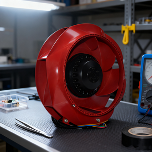 Quạt ly tâm gắn tường làm mát bằng nhôm, thương hiệu Đức, mới 100%, sản xuất tại Đức, model R2E220-RA38-32, 230V, tích hợp chức năng lọc không khí - Product Image 6