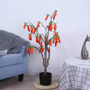 Gros Petit Artificiel Riche <span class=keywords><strong>Arbre</strong></span> Fruitier Ornement Vieux Canard Kaki En Plastique Fleur Bionique Salon Décoration - Product Image 2