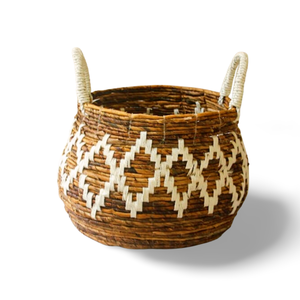 ตะกร้าหวายคาเทีย ผสมผสานความสวยงามของหวายกับความทนทานของเส้นใยกล้วยผสมมาคราเม่ เหมาะสำหรับการจัดเก็บสิ่งของ - Product Image 1