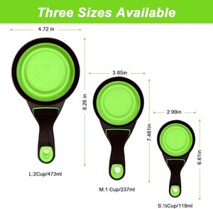 2-en-1 ou 3-en-1 Cuillère doseuse pliable en TPE/PP, écologique, étanche IPX5, pour aliments pour chiens, avec clip de fermeture de sac - Product Image 3