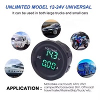 Étanche 12V 24V Mini jauge LED affichage numérique voltmètre DC montage sur panneau segmenté voiture voltmètre numérique