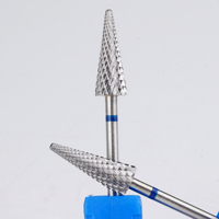 Prix de gros 3/32 "fraises à cuticules russes forme conique mèches à ongles en carbure utilisées pour les salons de manucure