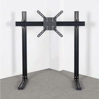Support triple moniteur intégré avec supports pour enceintes pour simulateurs de course – Solution audio-visuelle complète pour le sport et le divertissement