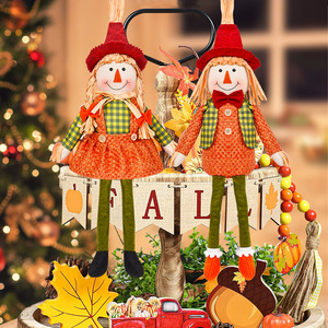 Décoration d'automne faite à la main, très prisée : Poupée en peluche Gnome Épouvantail pour la récolte, décorations de Thanksgiving, style ferme, écologique, pour la maison - Product Image 2