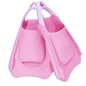 Palmes de natation professionnelles en silicone avec logo personnalisé, palmes courtes de plongée, équipement d'entraînement de style libre (pattes de canard) - Product Image 3