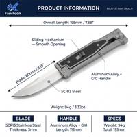 Couteau pliant tactique EDC, acier 5CR13, manche en G10 incrusté d'aluminium, couteau de survie de poche pour le camping et la chasse