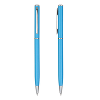 Stylo bille métallique pour commandes en gros, approvisionnement stable, corps fin, encre noire, usage bureau et scolaire, pour la revente, logo personnalisé