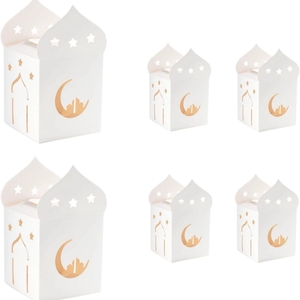 10 Pieces Star Moon Gift Packaging Ramadan Islamic <strong>Decor</strong> Eid Mubarak Gift Boxes Paper Candy Containers Party Favors - Product Image 1