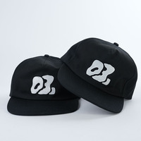 100% algodón bordado logo 5 paneles sin estructura Snapback Caps Little Curved Brim Dad Hat