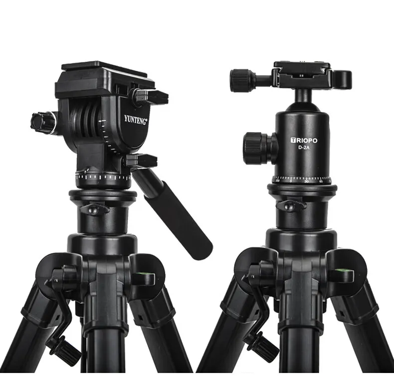 Yunteng VCT-9980 tripod kamera SLR, kamera seluler, dudukan streaming langsung, proyektor kamera universal, kemiringan pan dapat dilepas