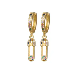 Boucles d'oreilles pendantes en cristal africain 18k, bijou de décoration artistique, animé, coloré, coréen, vente en gros, 2022