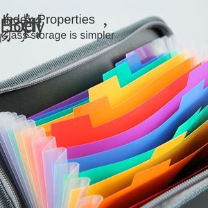 Cross-Border A6 <b>Mini</b> Accordion <b>Bag</b> Rainbow Trim Zipper New Style Bill Organizer Multi-Layer File Folder Stock Zy8697 - Product Image 3