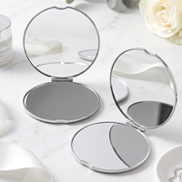 Benutzerdefiniertes Logo Mini-Spiegel Faltbarer Metall-Rundspiegel Handlicher Klappspiegel Geschenk-Schönheitsspiegel Kompakter Kleiner Make-up-Spiegel