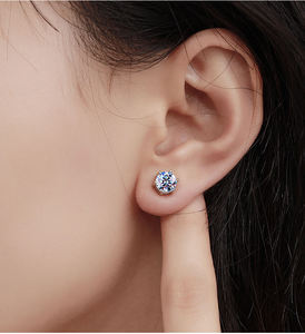 6,5mm 1ct arriamond vs agnet 925 Sterling ililver ooissanite arren ar tutuds - Product Image 5