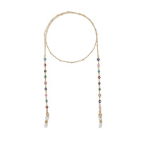 Chaîne de lunettes en métal haut de gamme européenne et américaine avec pendentif en perles Accessoire à sangle pour lunettes de soleil pour femmes