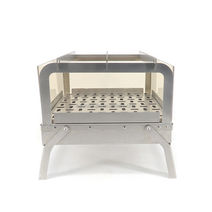 Le plus récent acier inoxydable pliable barbecue gril foyer poêle Portable <span class=keywords><strong>chauffe</strong></span>-aliments et cuisson réchaud pour le Camping - Product Image 2