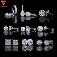 Boucles d'oreilles en or blanc 14 carats de haute qualité avec diamants pour femmes, 1 carat, diamant rond brillant cultivé en laboratoire