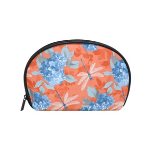 Pochette à monnaie en forme de coquillage personnalisée avec motif floral, sacs de maquillage portables pour femmes, pochette de voyage, trousse de toilette, organiseur de cosmétiques - Product Image 1