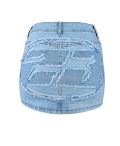 Into It Denim jupe <span class=keywords><strong>taille</strong></span> <span class=keywords><strong>basse</strong></span> femmes <span class=keywords><strong>taille</strong></span> <span class=keywords><strong>basse</strong></span> Jean jupe Vintage Patchwork a-ligne Mini jupe bouton Y2k moulante Jean court - Product Image 4