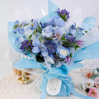 Kertas Pembungkus Bunga Anti Air Matte Bermotif Hati Cinta Abadi LOVE, Kertas Hansu untuk Kemasan Buket Florist