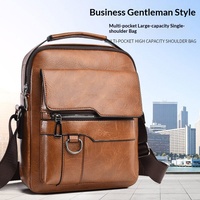 Sacs à bandoulière pour hommes de haute qualité, multifonctionnels, en PU, couleur unie, verticaux, imperméables et antivol, vente en gros