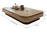 Table basse carrée moderne de luxe en bois et marbre, portable et multifonctionnelle, pour salon et décoration intérieure