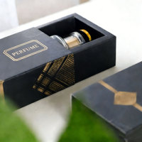 Fabricant de boîtes de rangement en papier personnalisées, boîte d'emballage de parfum de luxe noire avec logo estampé or