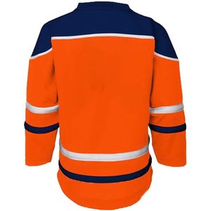 Edmonton Oilers - Camiseta de hockey con rayas naranjas para niños, cuello en V, que absorbe la humedad, ropa para niños - Product Image 2