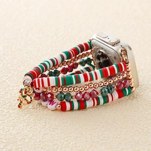 Nouveau Bracelet créatif de Noël Père Noël Bracelet perlé à la main Bracelet perlé pour Iwatch - Product Image 6