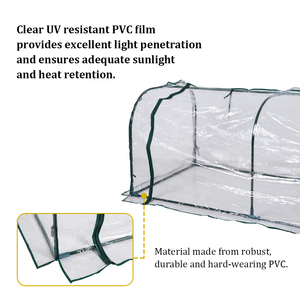 Invernadero de túnel bajo portátil transparente de PVC, económico, para jardín, con tubos de acero - Product Image 3