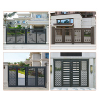 Porte de sécurité en aluminium Entrée extérieure Cour Villa Parc Appartement Porte avant Porte coulissante rétractable antivol pour l'école