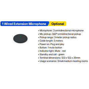 4K Yapay Zeka Destekli Video Konferans Kamera Sistemi, 10m Ses Alım Mesafesi, 6 Mikrofon Dizisi, Büyük Toplantı Odaları için 1 Kablolu Uzatma Mikrofonu - Product Image 6